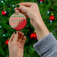 Fiji Marau na Kerisimasi Ceramic Ornament Red Tagimoucia Tapa Masi Tribal - Polynesian Pride