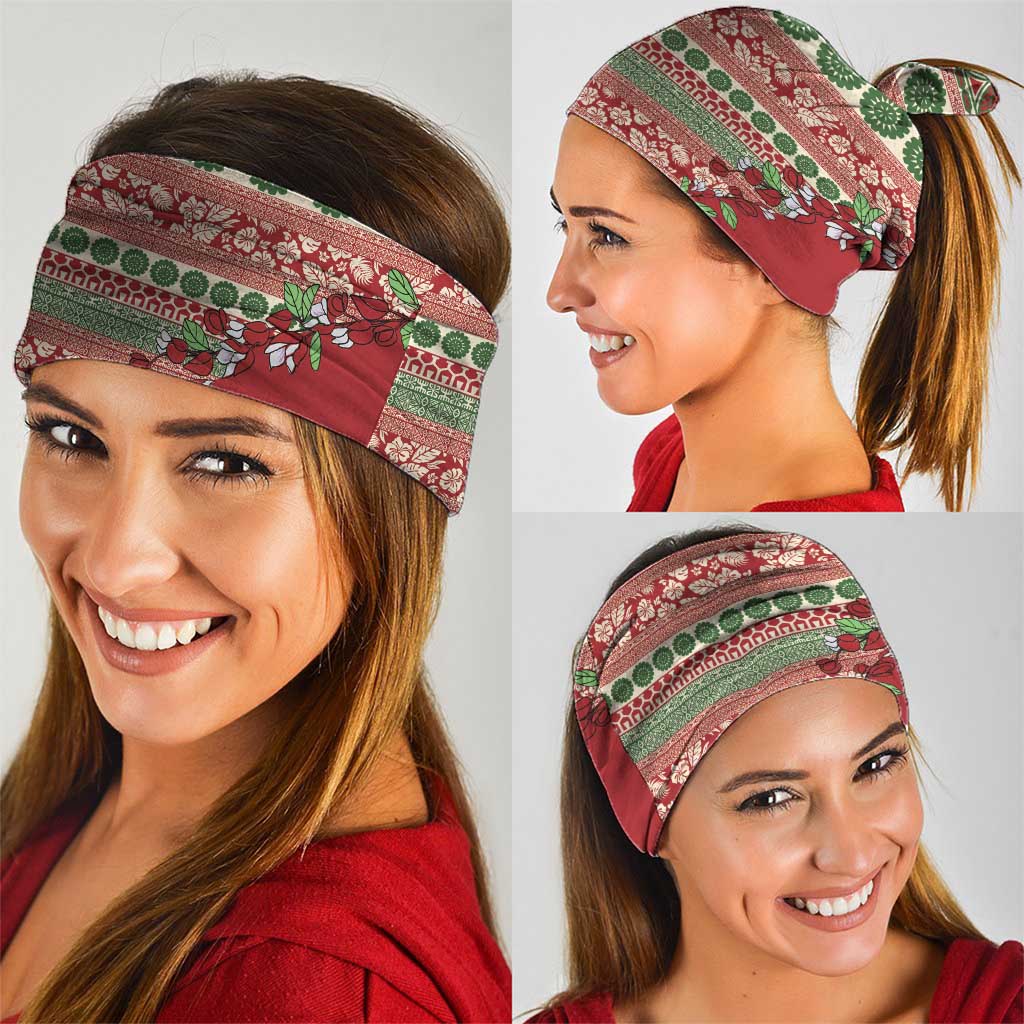 Fiji Marau na Kerisimasi Neck Gaiter Red Tagimoucia Tapa Masi Tribal - Polynesian Pride