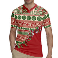 Fiji Marau na Kerisimasi Rugby Jersey Red Tagimoucia Tapa Masi Tribal - Polynesian Pride