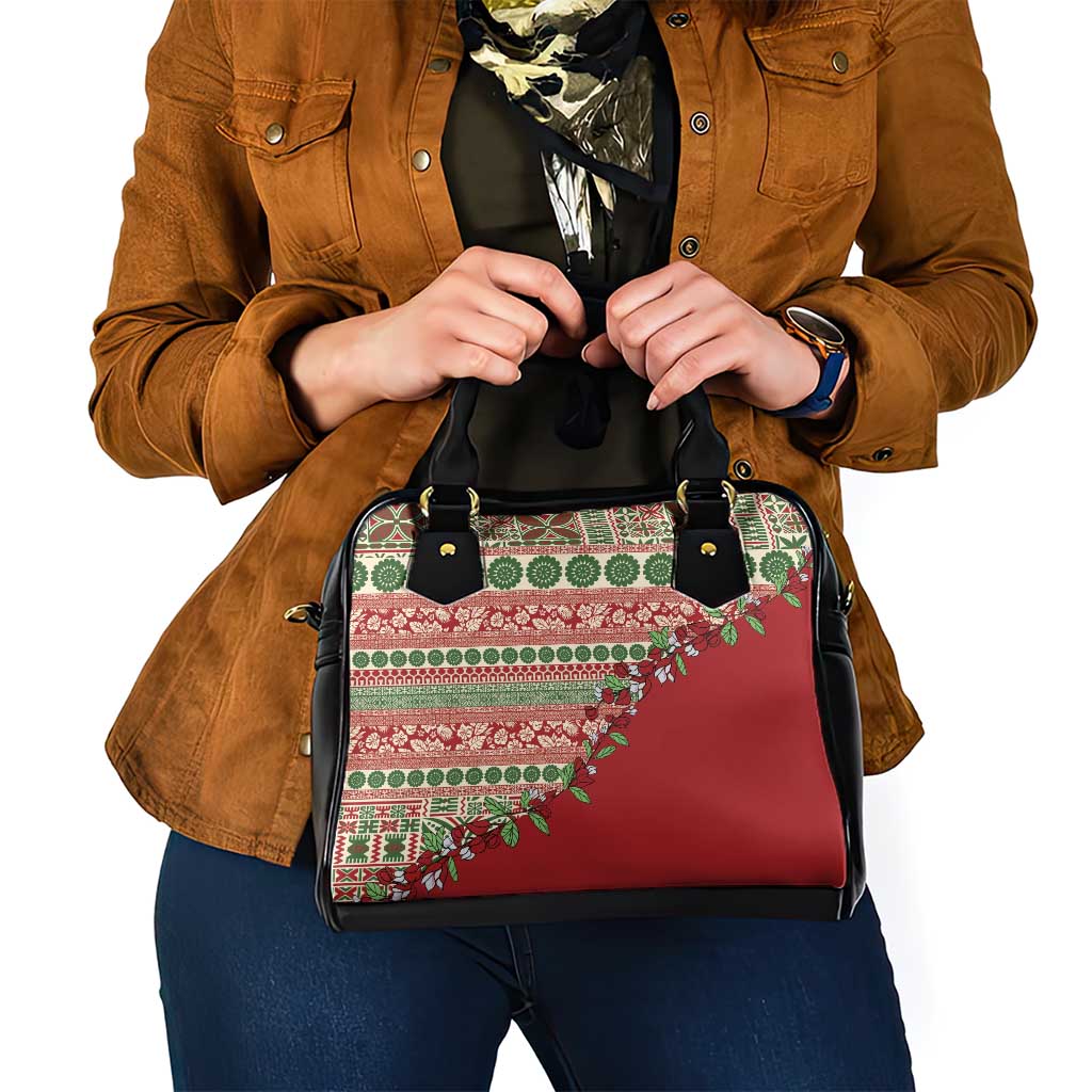 Fiji Marau na Kerisimasi Shoulder Handbag Red Tagimoucia Tapa Masi Tribal - Polynesian Pride