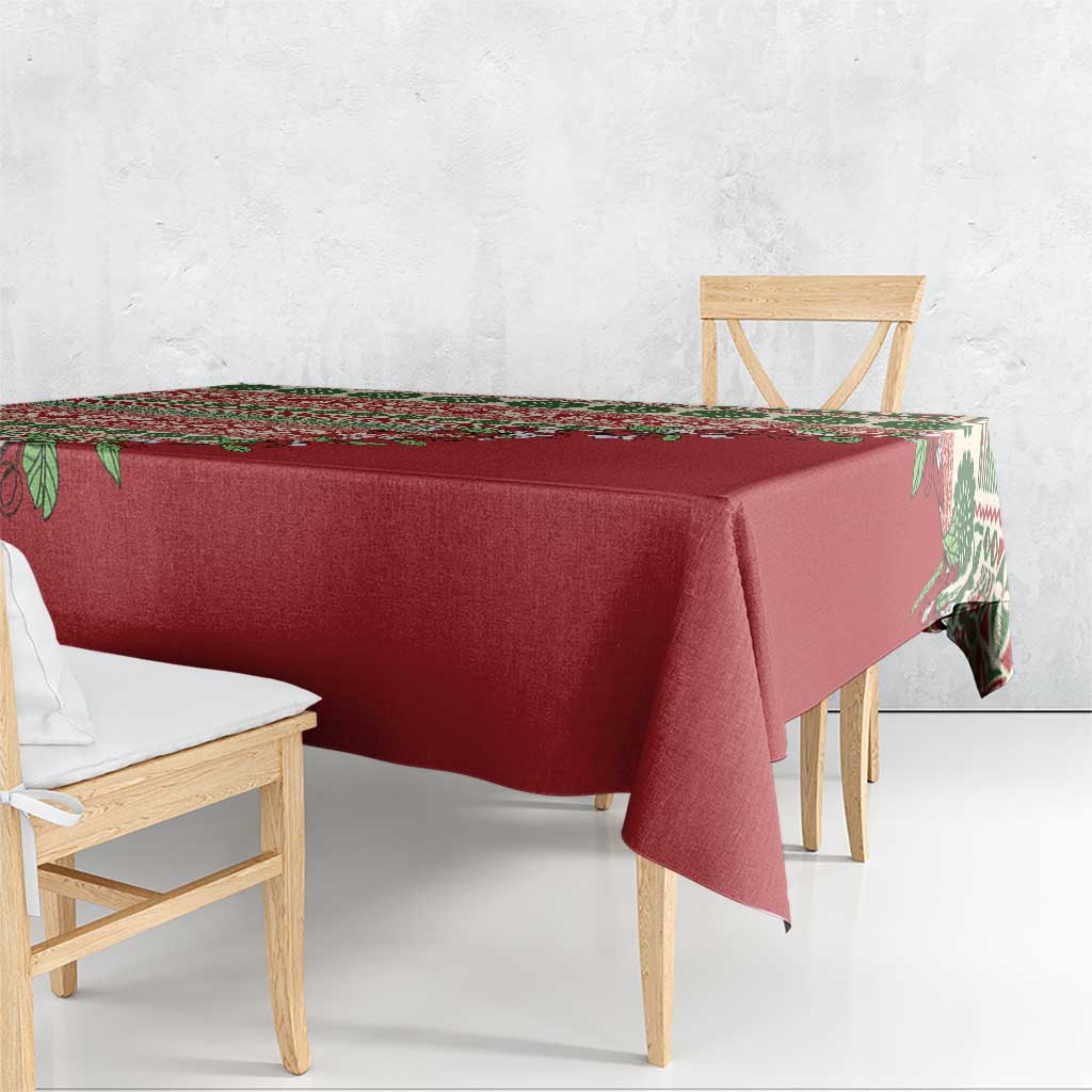 Fiji Marau na Kerisimasi Tablecloth Red Tagimoucia Tapa Masi Tribal - Polynesian Pride