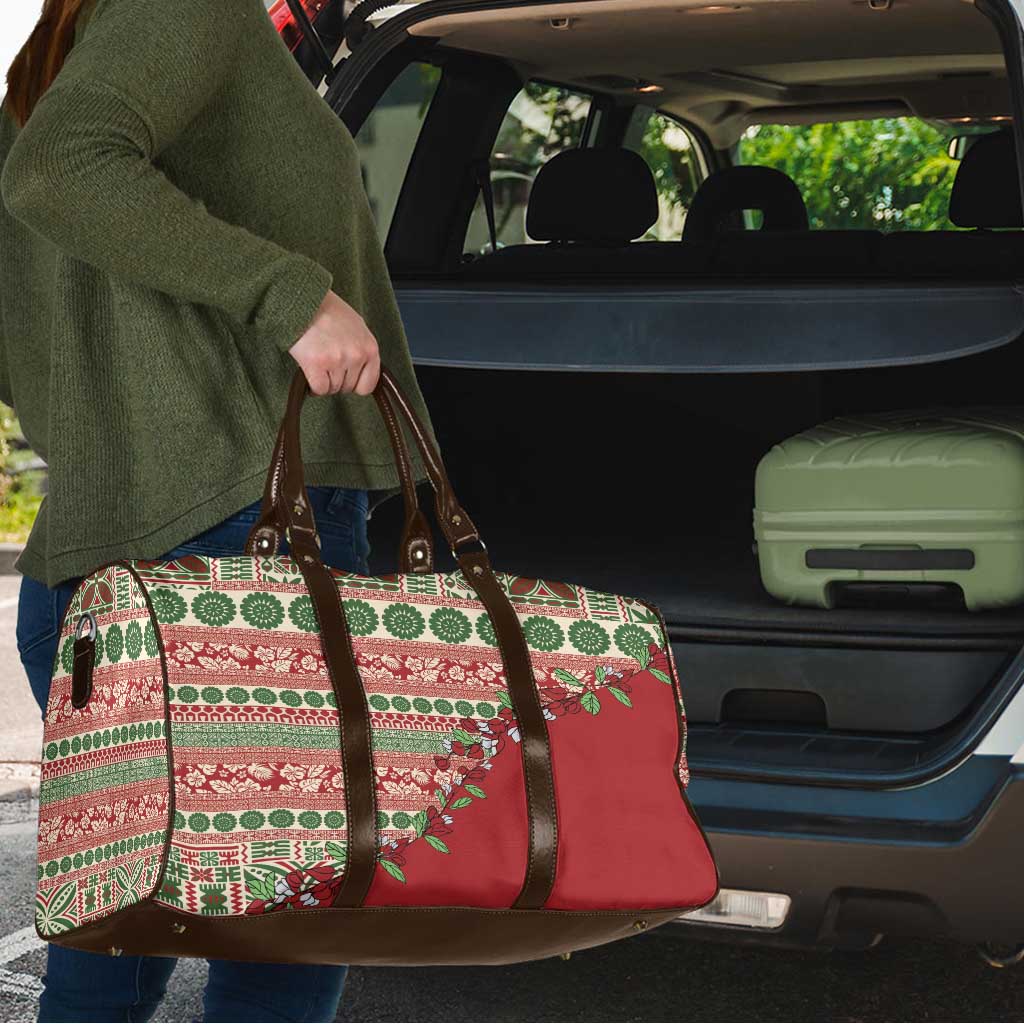 Fiji Marau na Kerisimasi Travel Bag Red Tagimoucia Tapa Masi Tribal - Polynesian Pride