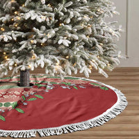 Fiji Marau na Kerisimasi Tree Skirt Red Tagimoucia Tapa Masi Tribal - Polynesian Pride
