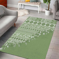Fiji Marau na Kerisimasi Area Rug Sage Green Tagimoucia Tapa Masi Tribal - Polynesian Pride