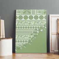 Fiji Marau na Kerisimasi Canvas Wall Art Sage Green Tagimoucia Tapa Masi Tribal - Polynesian Pride