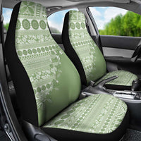 Fiji Marau na Kerisimasi Car Seat Cover Sage Green Tagimoucia Tapa Masi Tribal - Polynesian Pride