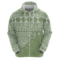 Fiji Marau na Kerisimasi Hoodie Sage Green Tagimoucia Tapa Masi Tribal - Polynesian Pride