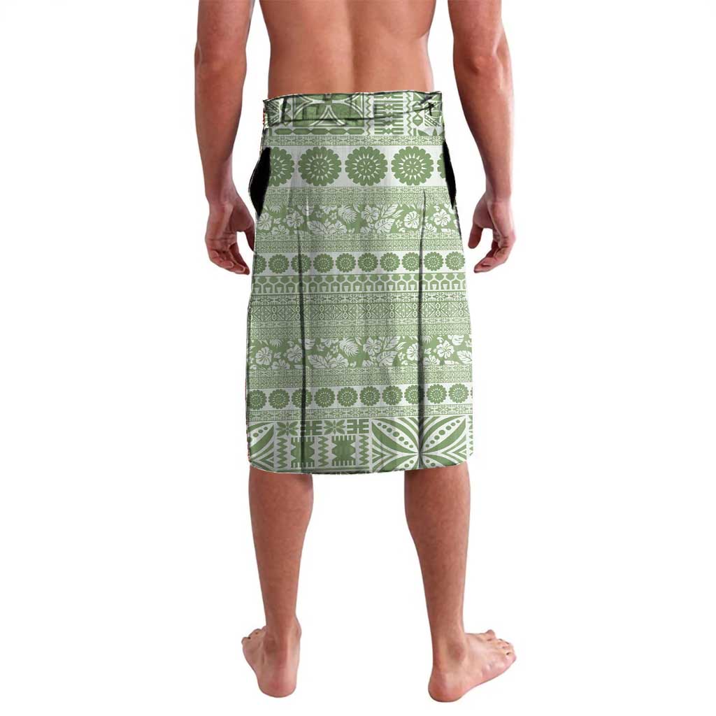 Fiji Marau na Kerisimasi Lavalava Sage Green Tagimoucia Tapa Masi Tribal - Polynesian Pride