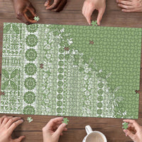 Fiji Marau na Kerisimasi Puzzle Sage Green Tagimoucia Tapa Masi Tribal - Polynesian Pride