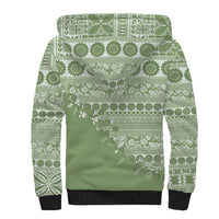 Fiji Marau na Kerisimasi Sherpa Hoodie Sage Green Tagimoucia Tapa Masi Tribal - Polynesian Pride
