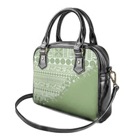 Fiji Marau na Kerisimasi Shoulder Handbag Sage Green Tagimoucia Tapa Masi Tribal - Polynesian Pride