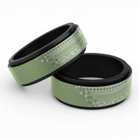 Fiji Marau na Kerisimasi Spinner Ring Sage Green Tagimoucia Tapa Masi Tribal - Polynesian Pride