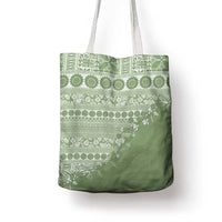 Fiji Marau na Kerisimasi Tote Bag Sage Green Tagimoucia Tapa Masi Tribal LT9 - Polynesian Pride