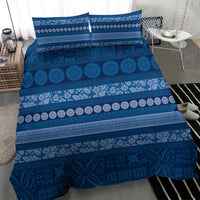Fiji Marau na Kerisimasi Bedding Set Blue Tapa Masi Inspired Christmas - Polynesian Pride