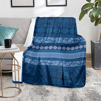 Fiji Marau na Kerisimasi Blanket Blue Tapa Masi Inspired Christmas - Polynesian Pride