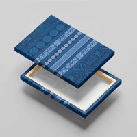 Fiji Marau na Kerisimasi Canvas Wall Art Blue Tapa Masi Inspired Christmas - Polynesian Pride