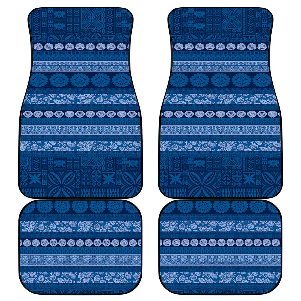Fiji Marau na Kerisimasi Car Mats Blue Tapa Masi Inspired Christmas - Polynesian Pride