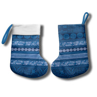 Fiji Marau na Kerisimasi Christmas Stocking Blue Tapa Masi Inspired Christmas - Polynesian Pride