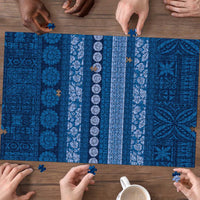 Fiji Marau na Kerisimasi Puzzle Blue Tapa Masi Inspired Christmas - Polynesian Pride