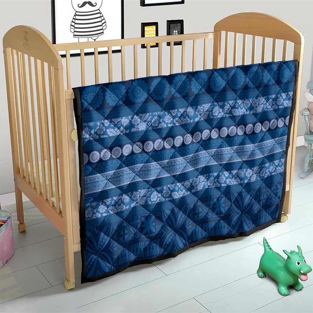 Fiji Marau na Kerisimasi Quilt Blue Tapa Masi Inspired Christmas LT9 - Polynesian Pride
