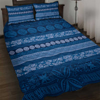 Fiji Marau na Kerisimasi Quilt Bed Set Blue Tapa Masi Inspired Christmas - Polynesian Pride