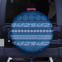 Fiji Marau na Kerisimasi Spare Tire Cover Blue Tapa Masi Inspired Christmas - Polynesian Pride