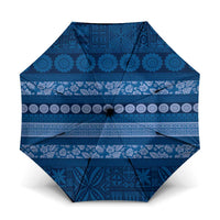 Fiji Marau na Kerisimasi Umbrella Blue Tapa Masi Inspired Christmas - Polynesian Pride