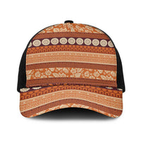 Fiji Marau na Kerisimasi Baseball Net Cap Gold Tapa Masi Inspired Christmas - Polynesian Pride
