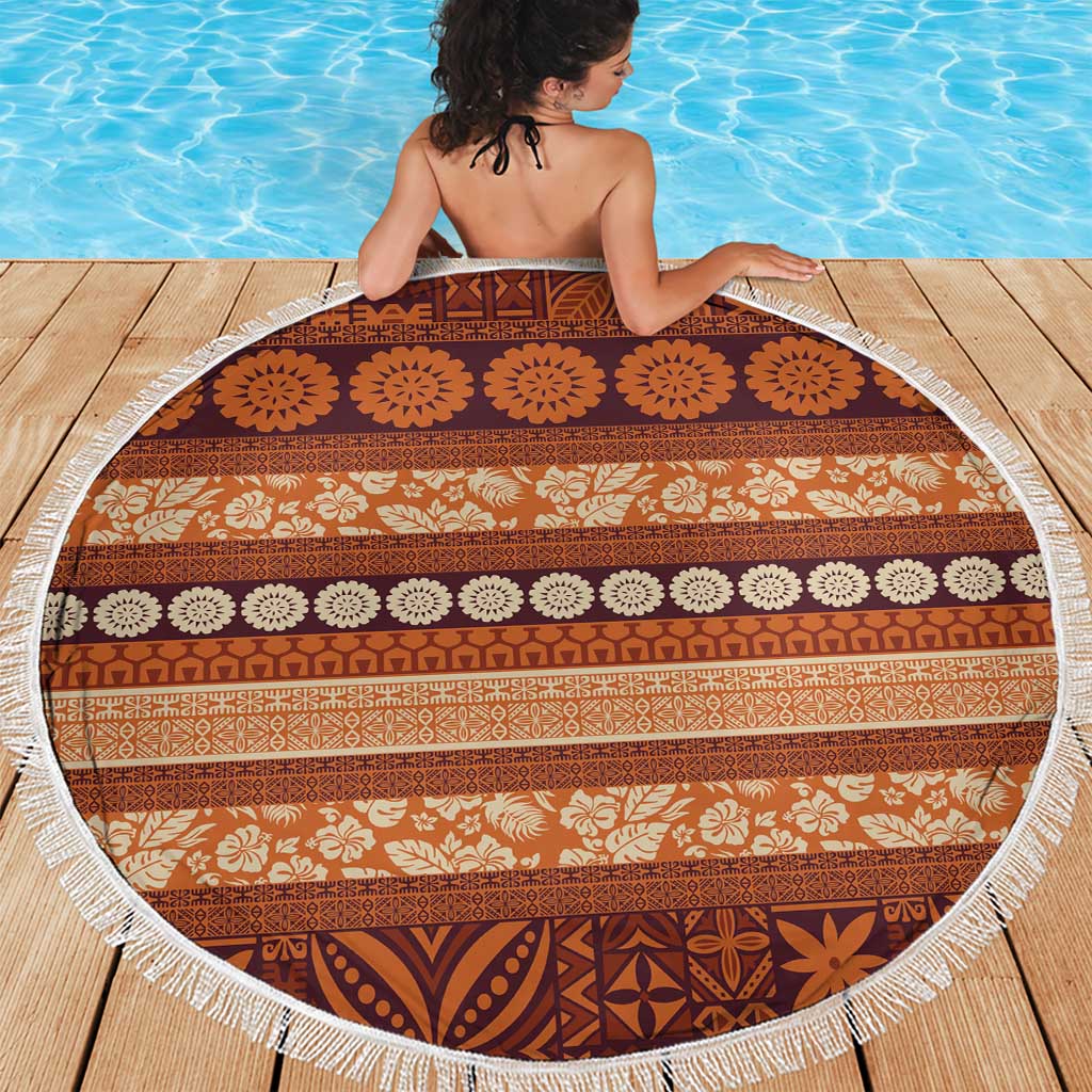 Fiji Marau na Kerisimasi Beach Blanket Gold Tapa Masi Inspired Christmas - Polynesian Pride