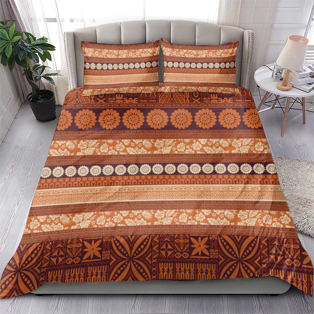 Fiji Marau na Kerisimasi Bedding Set Gold Tapa Masi Inspired Christmas - Polynesian Pride
