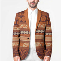 Fiji Marau na Kerisimasi Blazer Gold Tapa Masi Inspired Christmas - Polynesian Pride