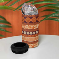 Fiji Marau na Kerisimasi 4 in 1 Can Cooler Tumbler Gold Tapa Masi Inspired Christmas - Polynesian Pride