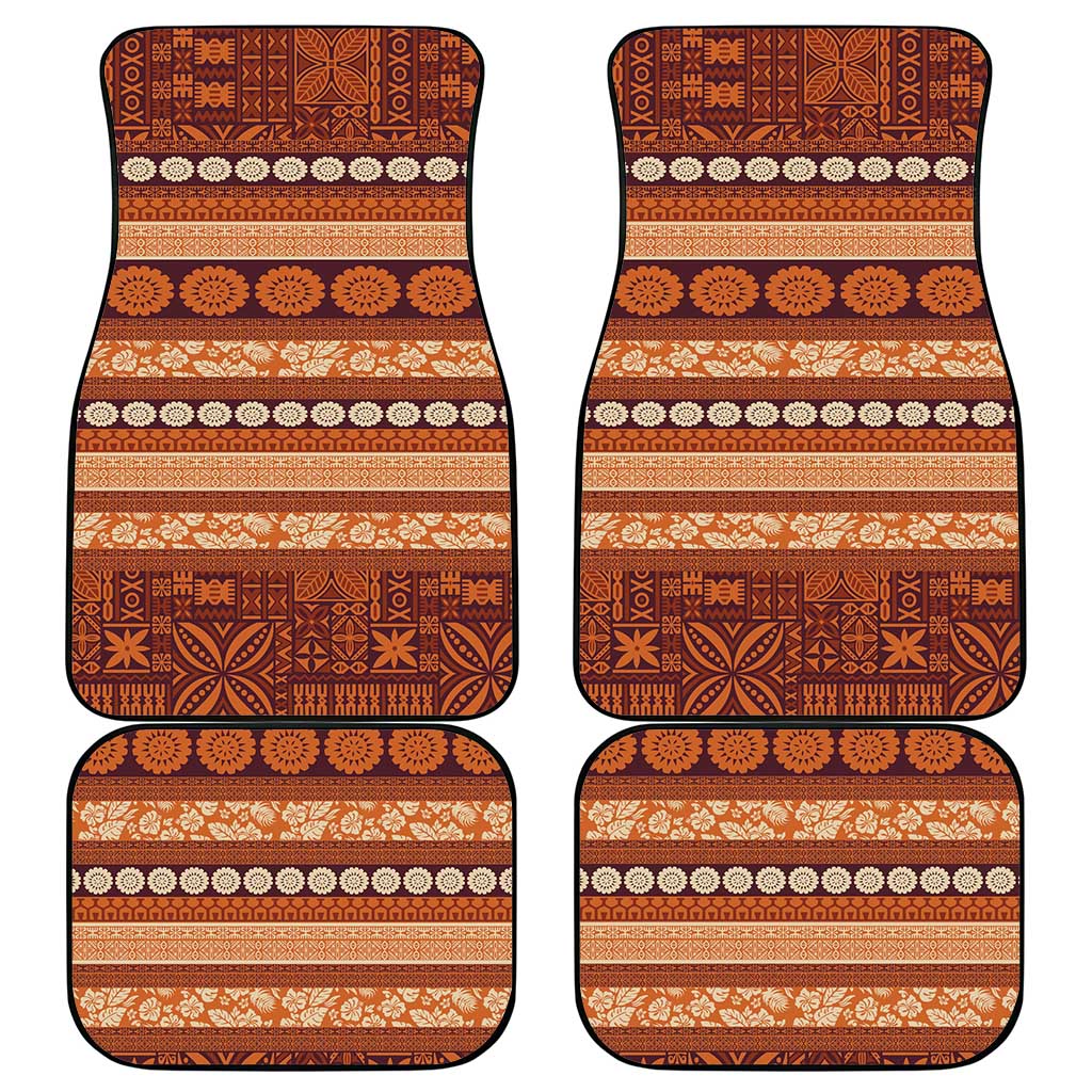 Fiji Marau na Kerisimasi Car Mats Gold Tapa Masi Inspired Christmas - Polynesian Pride