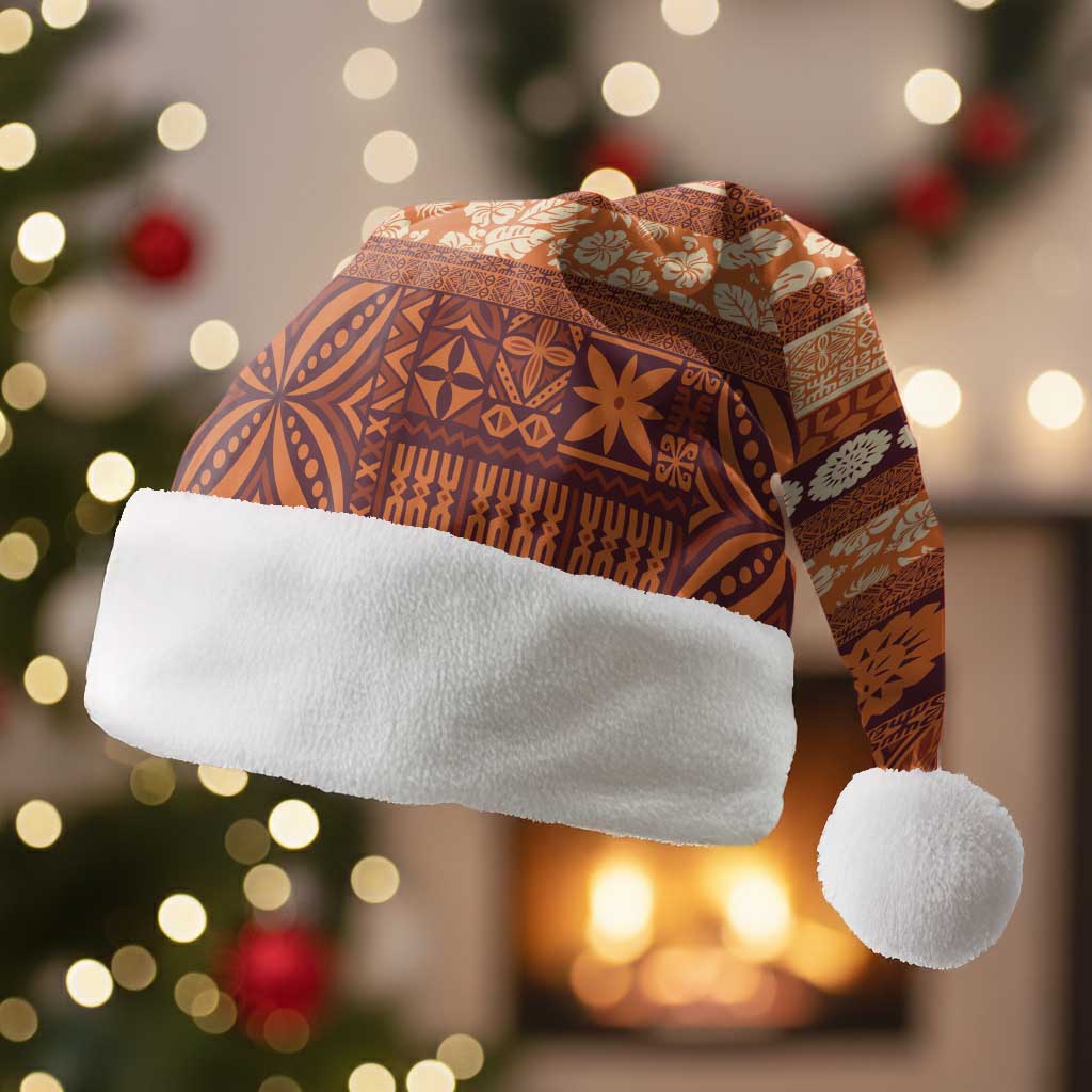 Fiji Marau na Kerisimasi Christmas Santa Hat Gold Tapa Masi Inspired Christmas - Polynesian Pride