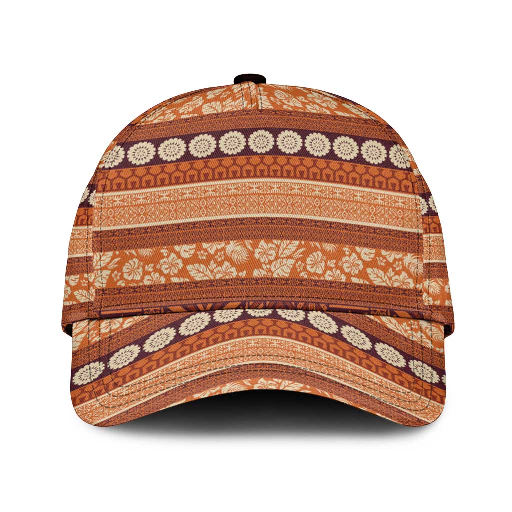 Fiji Marau na Kerisimasi Classic Cap Gold Tapa Masi Inspired Christmas - Polynesian Pride