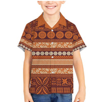 Fiji Marau na Kerisimasi Family Matching Mermaid Dress and Hawaiian Shirt Gold Tapa Masi Inspired Christmas - Polynesian Pride