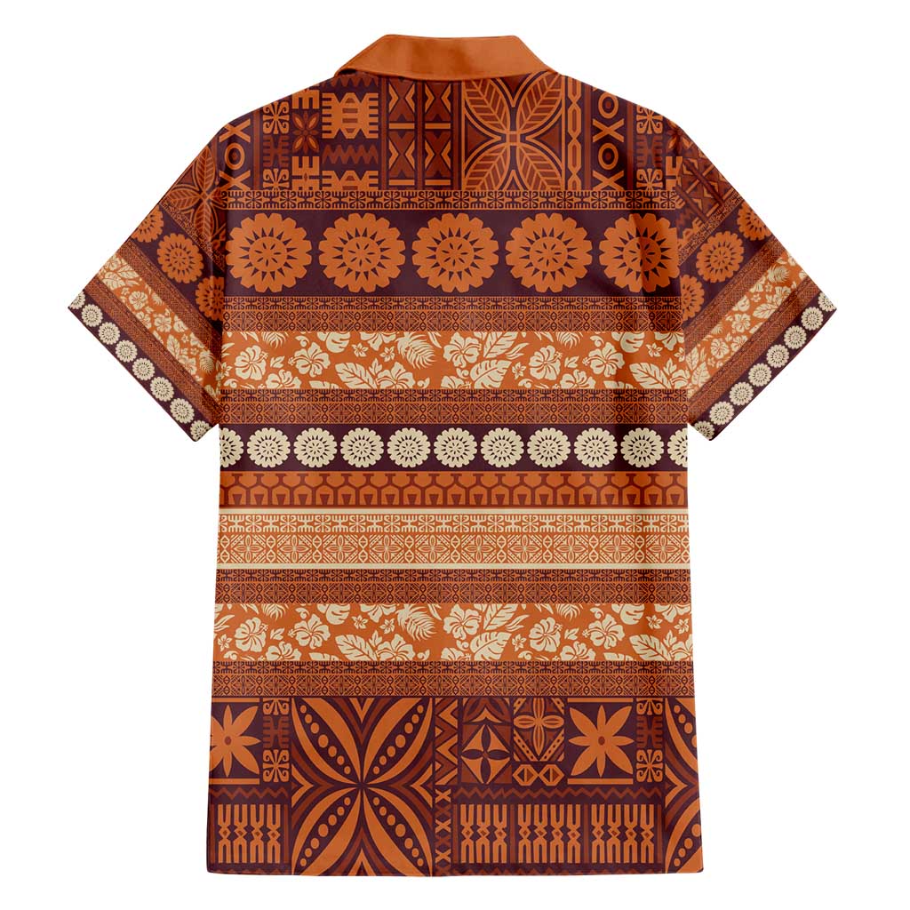 Fiji Marau na Kerisimasi Family Matching Short Sleeve Bodycon Dress and Hawaiian Shirt Gold Tapa Masi Inspired Christmas - Polynesian Pride