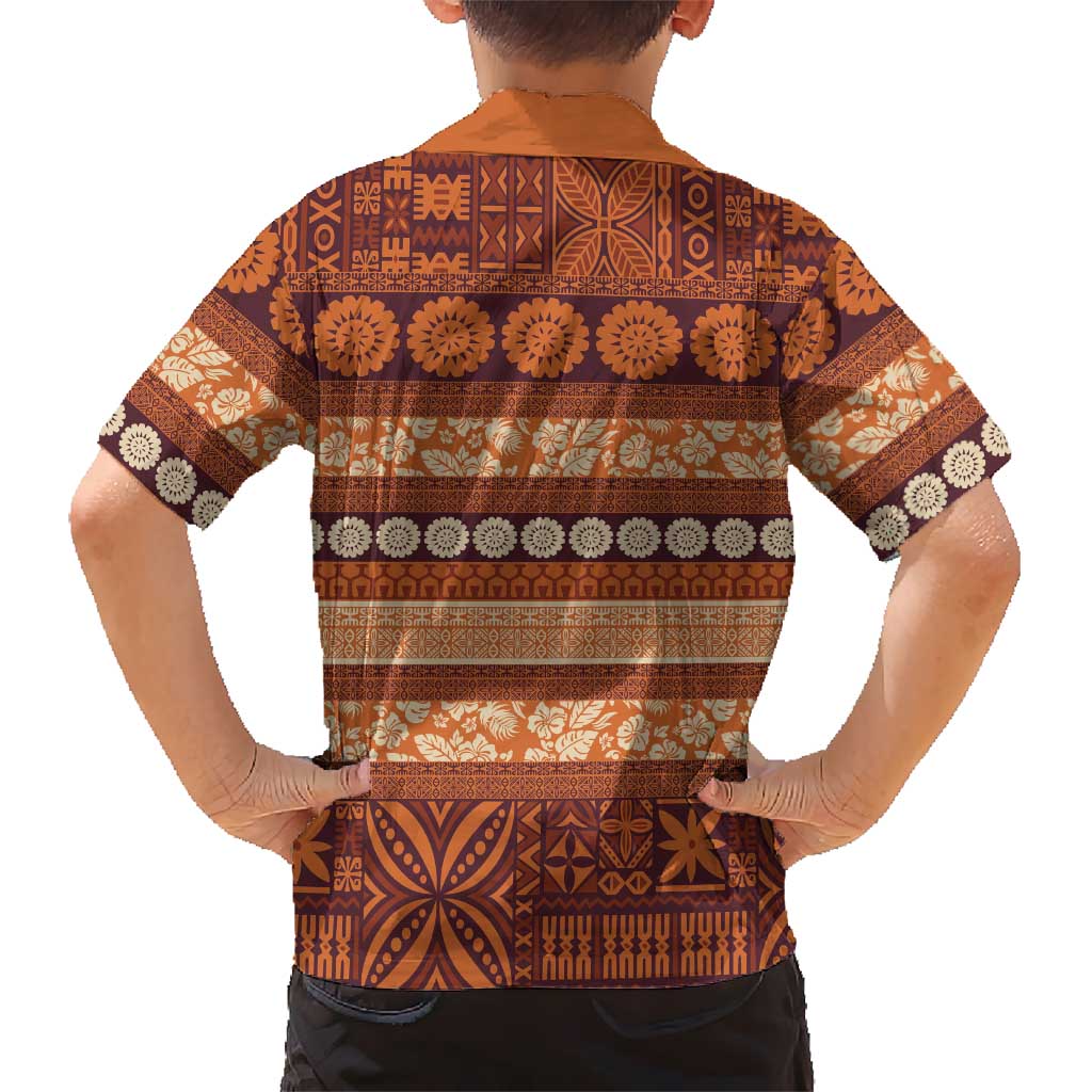 Fiji Marau na Kerisimasi Family Matching Tank Maxi Dress and Hawaiian Shirt Gold Tapa Masi Inspired Christmas - Polynesian Pride