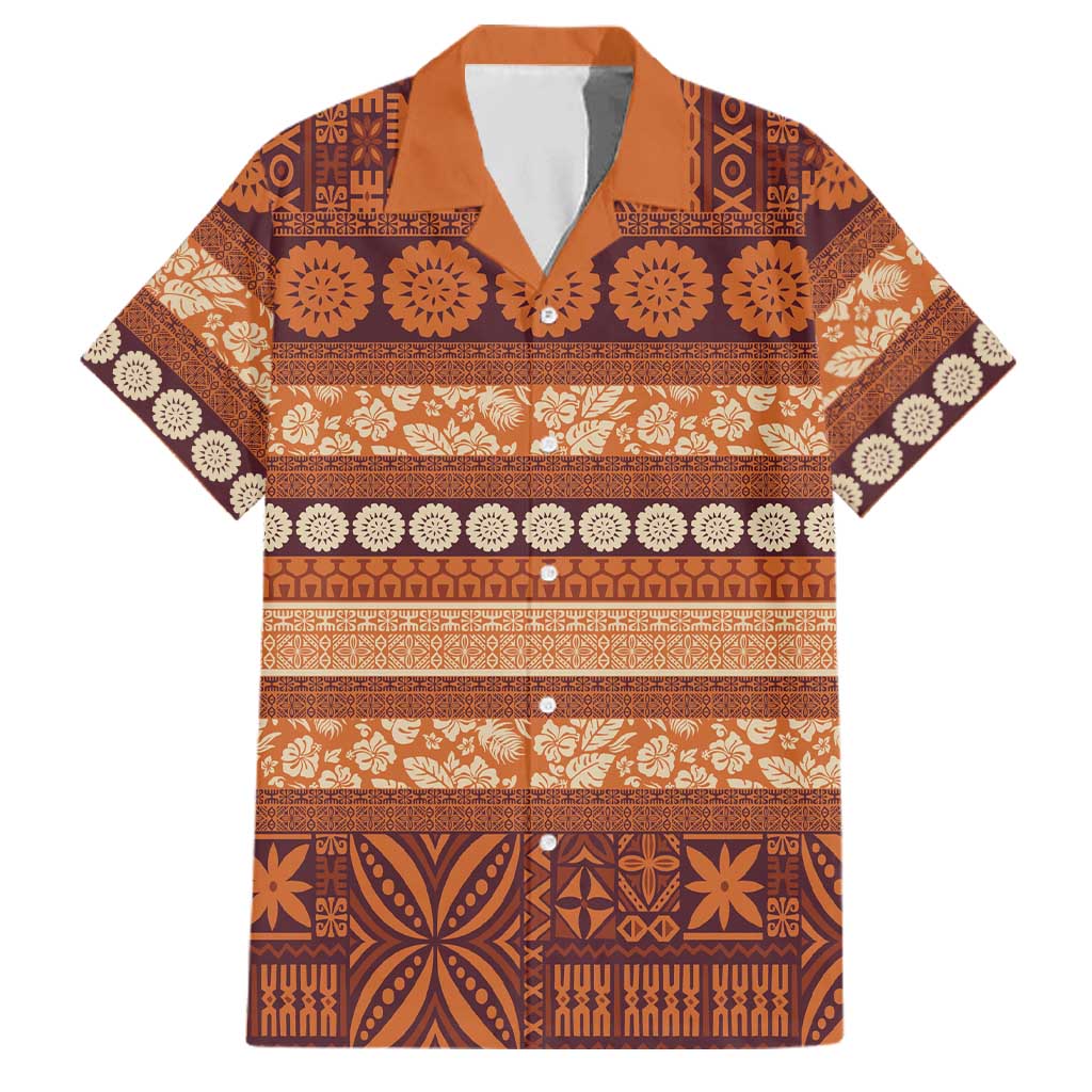 Fiji Marau na Kerisimasi Family Matching Tank Maxi Dress and Hawaiian Shirt Gold Tapa Masi Inspired Christmas - Polynesian Pride