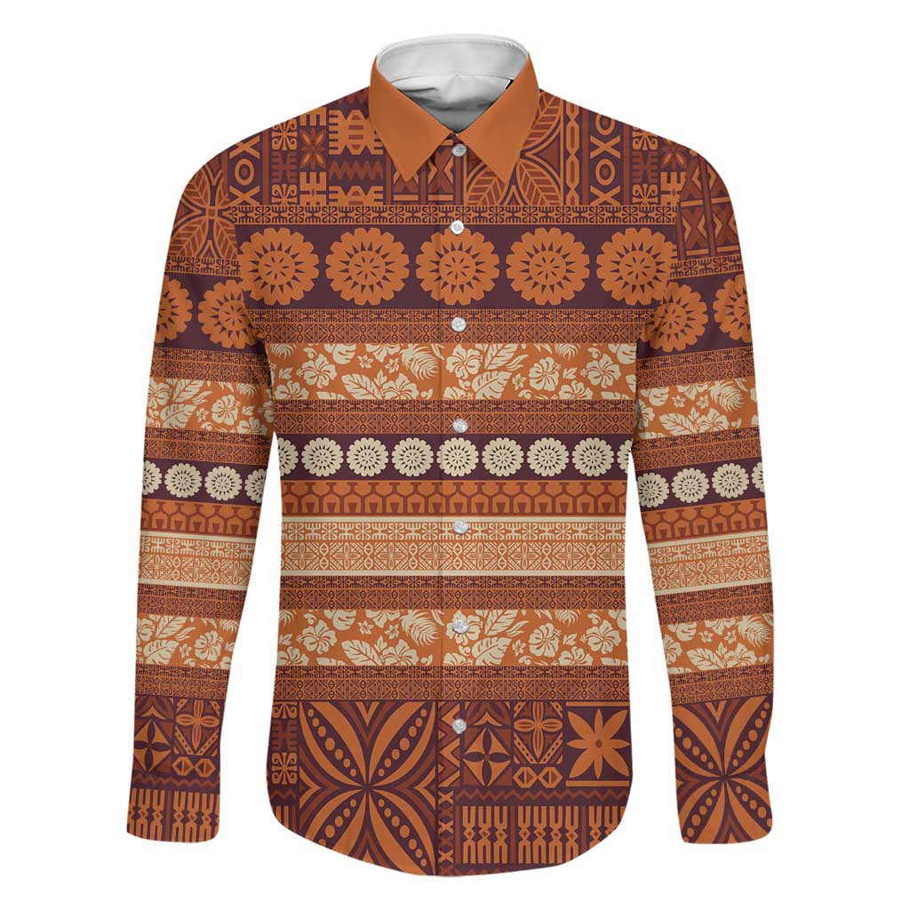 Fiji Marau na Kerisimasi Family Matching Tank Maxi Dress and Hawaiian Shirt Gold Tapa Masi Inspired Christmas - Polynesian Pride
