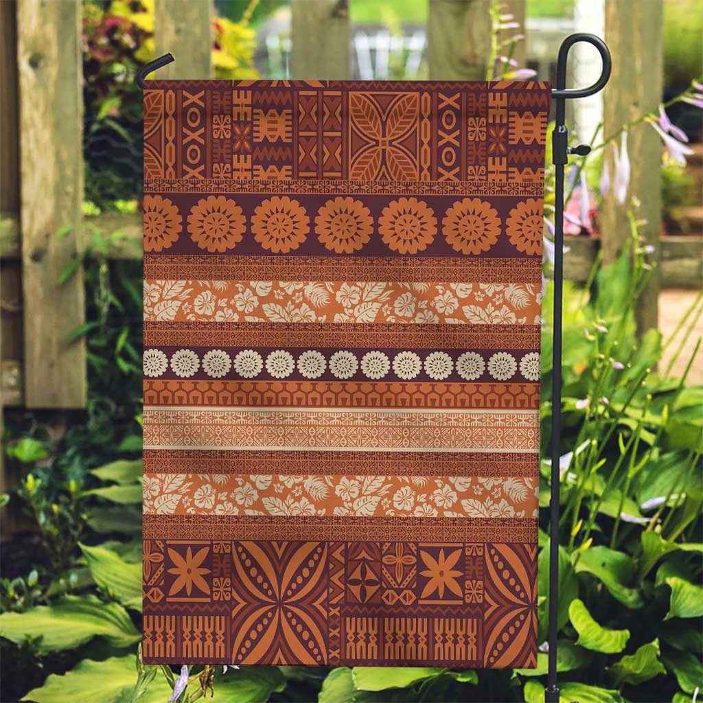 Fiji Marau na Kerisimasi Garden Flag Gold Tapa Masi Inspired Christmas - Polynesian Pride