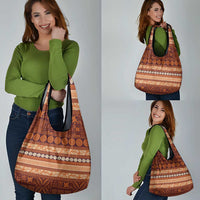 Fiji Marau na Kerisimasi Grocery Bag Gold Tapa Masi Inspired Christmas LT9 - Polynesian Pride