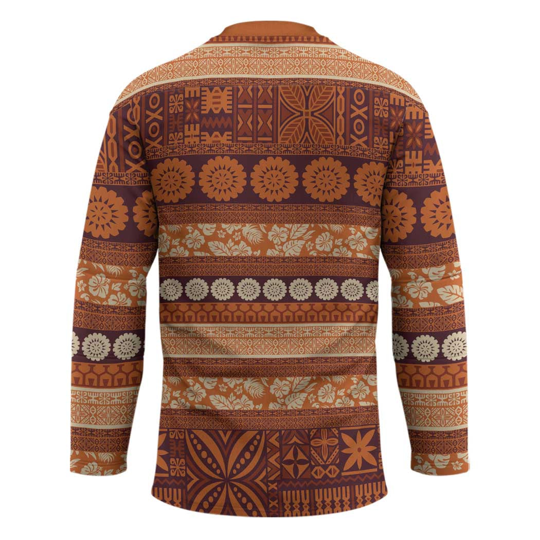 Fiji Marau na Kerisimasi Hockey Jersey Gold Tapa Masi Inspired Christmas - Polynesian Pride