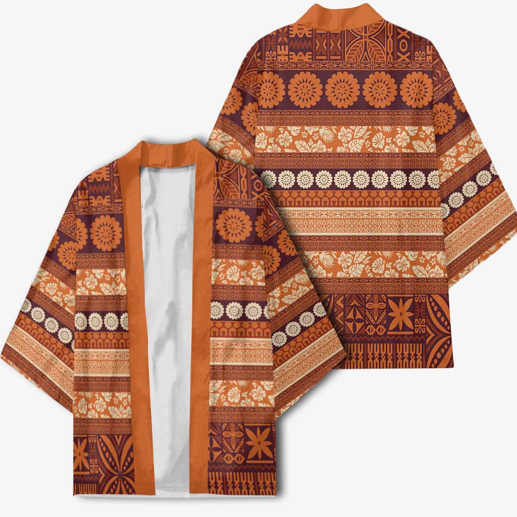 Fiji Marau na Kerisimasi Kimono Gold Tapa Masi Inspired Christmas LT9 - Polynesian Pride