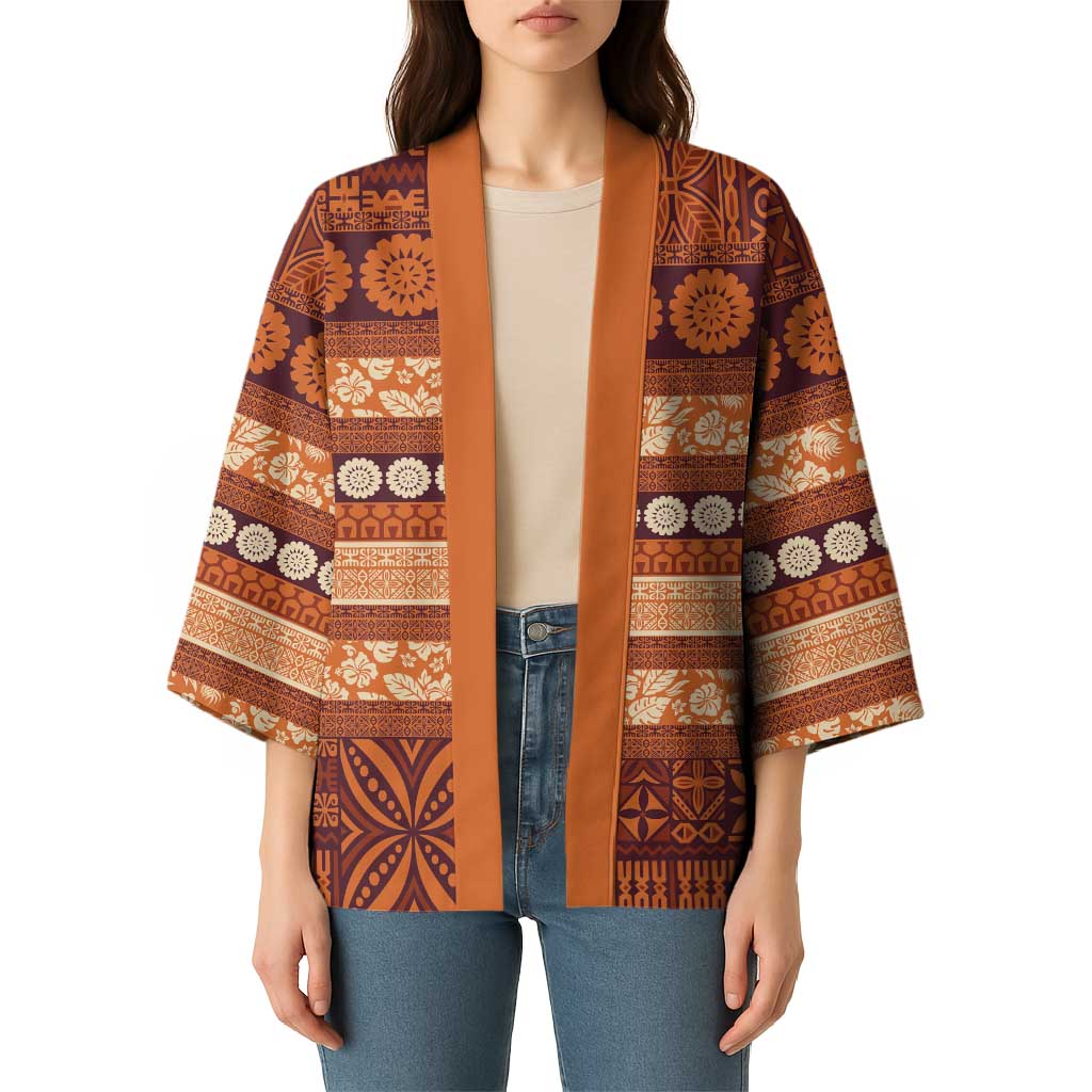 Fiji Marau na Kerisimasi Kimono Gold Tapa Masi Inspired Christmas LT9 - Polynesian Pride