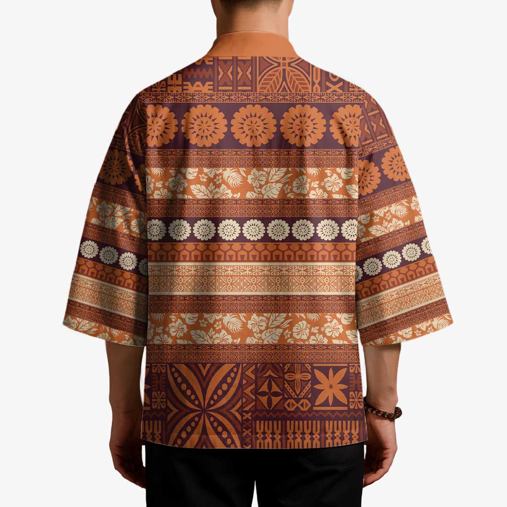 Fiji Marau na Kerisimasi Kimono Gold Tapa Masi Inspired Christmas LT9 - Polynesian Pride