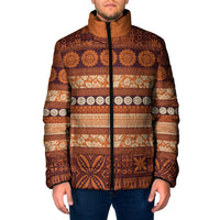 Fiji Marau na Kerisimasi Padded Jacket Gold Tapa Masi Inspired Christmas - Polynesian Pride