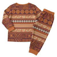 Fiji Marau na Kerisimasi Christmas Pajama Set Gold Tapa Masi Inspired Christmas - Polynesian Pride