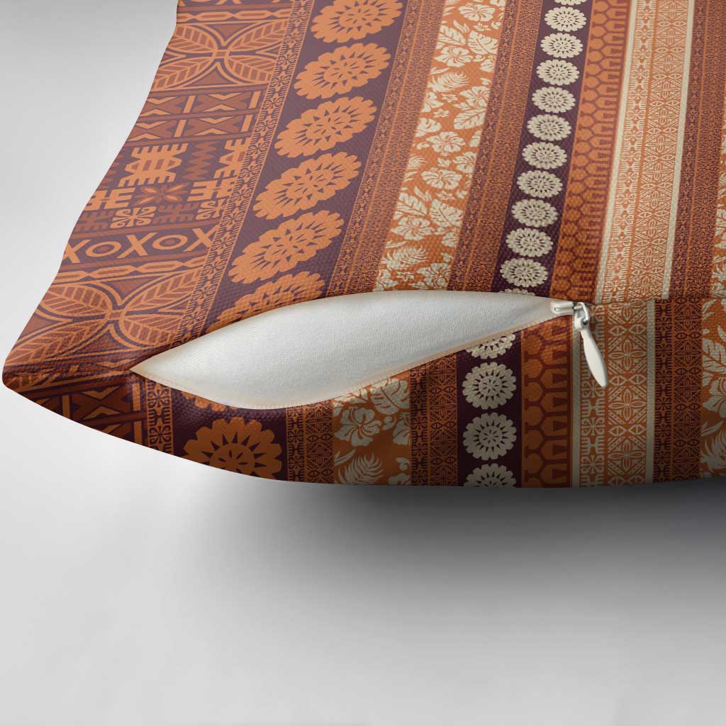 Fiji Marau na Kerisimasi Pillow Cover Gold Tapa Masi Inspired Christmas - Polynesian Pride