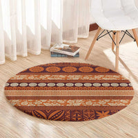 Fiji Marau na Kerisimasi Round Carpet Gold Tapa Masi Inspired Christmas - Polynesian Pride